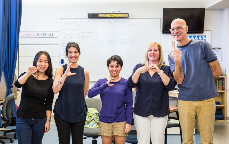 ACC American Sign Language (ASL) students pose for a portrait at the Rio Grande Campus.