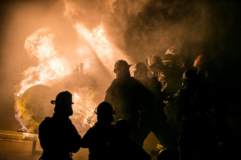 ACC Fire Academy students practice extinguishing fires