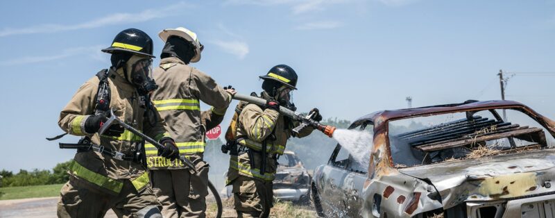 ACC Fire Academy students practice extinguishing fires