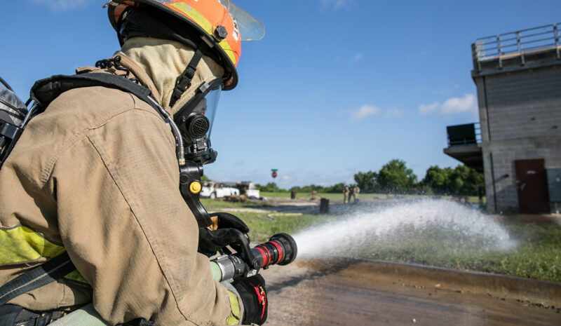 ACC Fire Academy students practice extinguishing fires