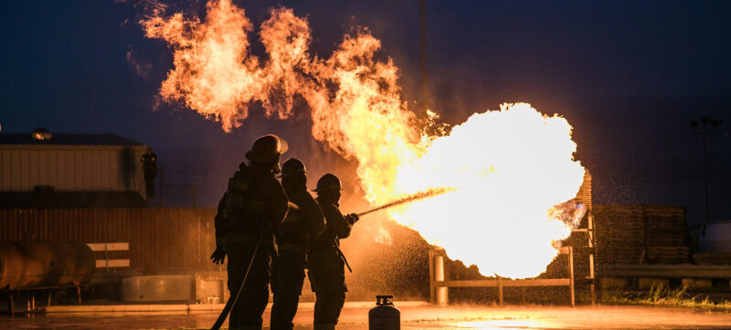 ACC Fire Academy students practice extinguishing fires