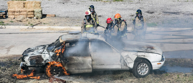 ACC Fire Academy students practice extinguishing fires