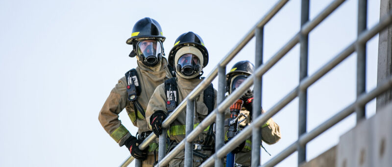 ACC Fire Academy students practice extinguishing fires